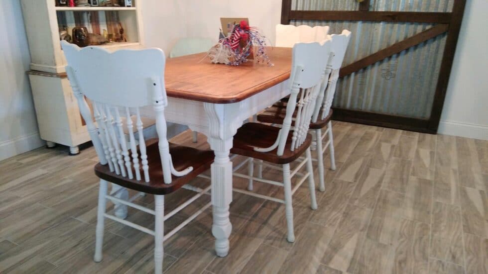 Farmhouse table and chairs