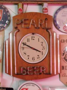 History of Pearl Clocks Pearl Neon Clock 1930 Wooden 4 color neon