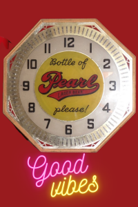 Pearl Octagon Neon Clock 1938-1942 Reverse Glass Spinner