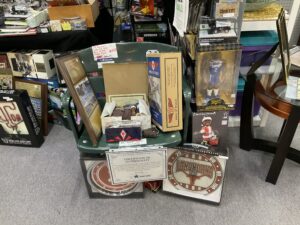 Antique Gallery Lewisville Texas Rangers vintage stadium seat and memorabilia